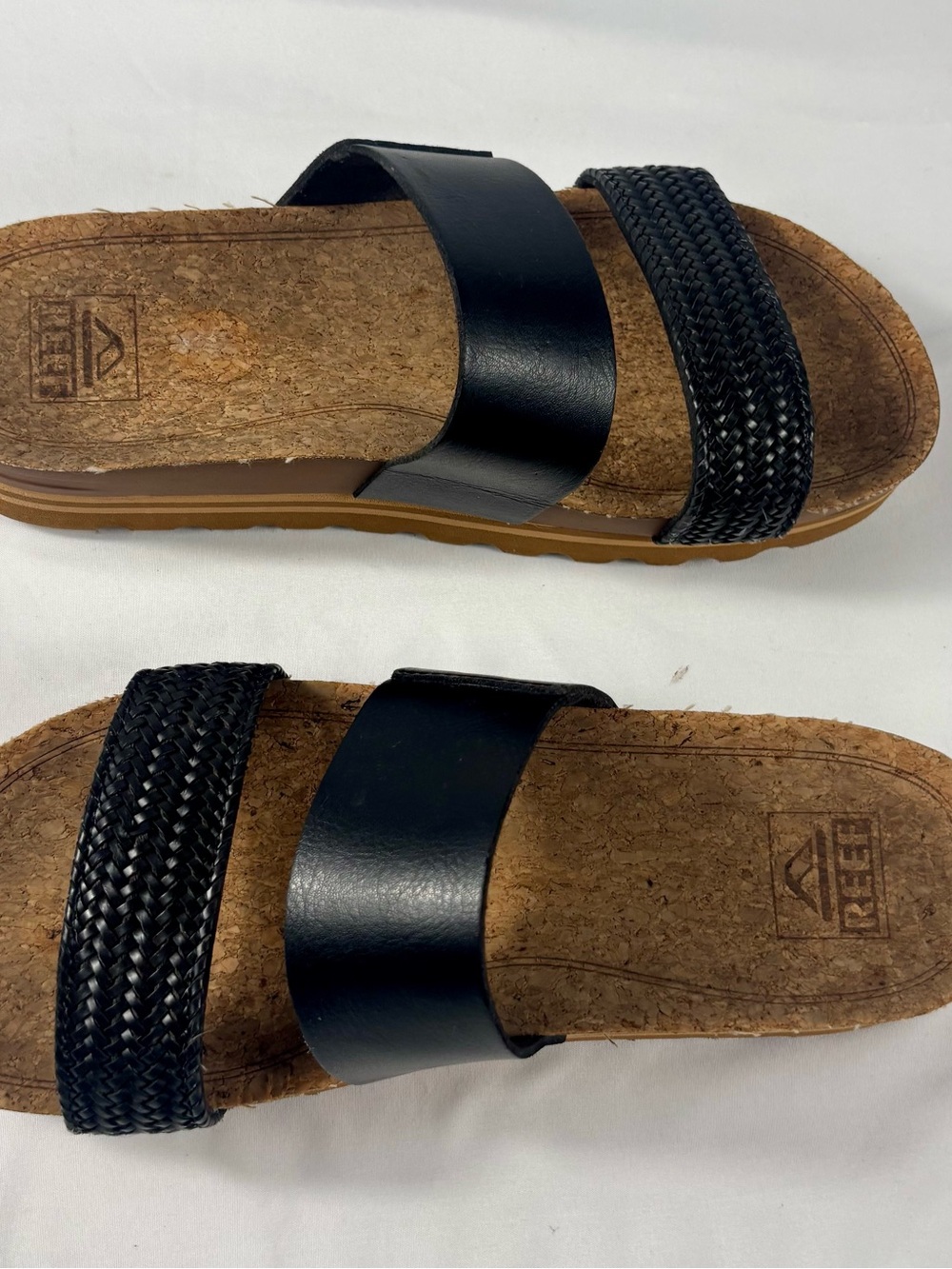 Reef Cushion Vista Hi Platform Slide Sandals Black Size 8 - Picture 13 of 15